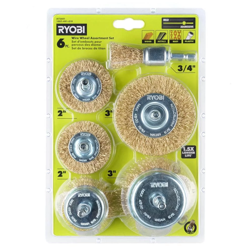 RYOBI Wire Wheel Assortment Set (6-Piece) 8 RYOBI Wire Wheel Assortment Set (6-Piece) - Image 6
