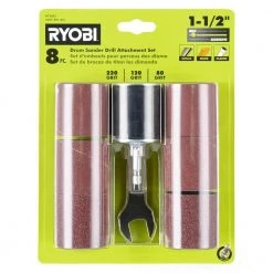 RYOBI Drum Sander Drill Attachment Set (8-Piece) -Sandpaper, Patching & Repair Sales ryobi power sander accessories a72801 77 1000
