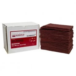 SUN BRITE 6 in. x 9 in. x 5/16 in. 280-320 Grit Fine Maroon Finishing Hand Pads (20-Pack)