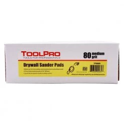 ToolPro 9 in. (225 mm) 80 Grit Drywall Sander Pads (5-Piece) -Sandpaper, Patching & Repair Sales toolpro drywall sanding tools tp00085 4f 1000