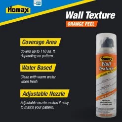 Homax 20 oz. Wall Orange Peel Low Odor Water Based Texture Spray Paint -Sandpaper, Patching & Repair Sales white homax patching repair 4092 06 4f 1000
