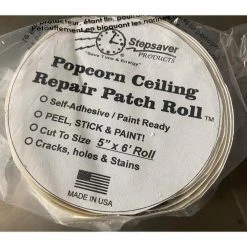 Stepsaver PRODUCTS 5 in. x 6 ft. Self Adhesive Popcorn Ceiling Repair Patch Roll -Sandpaper, Patching & Repair Sales white stepsaver products patching repair 3612 4f 1000